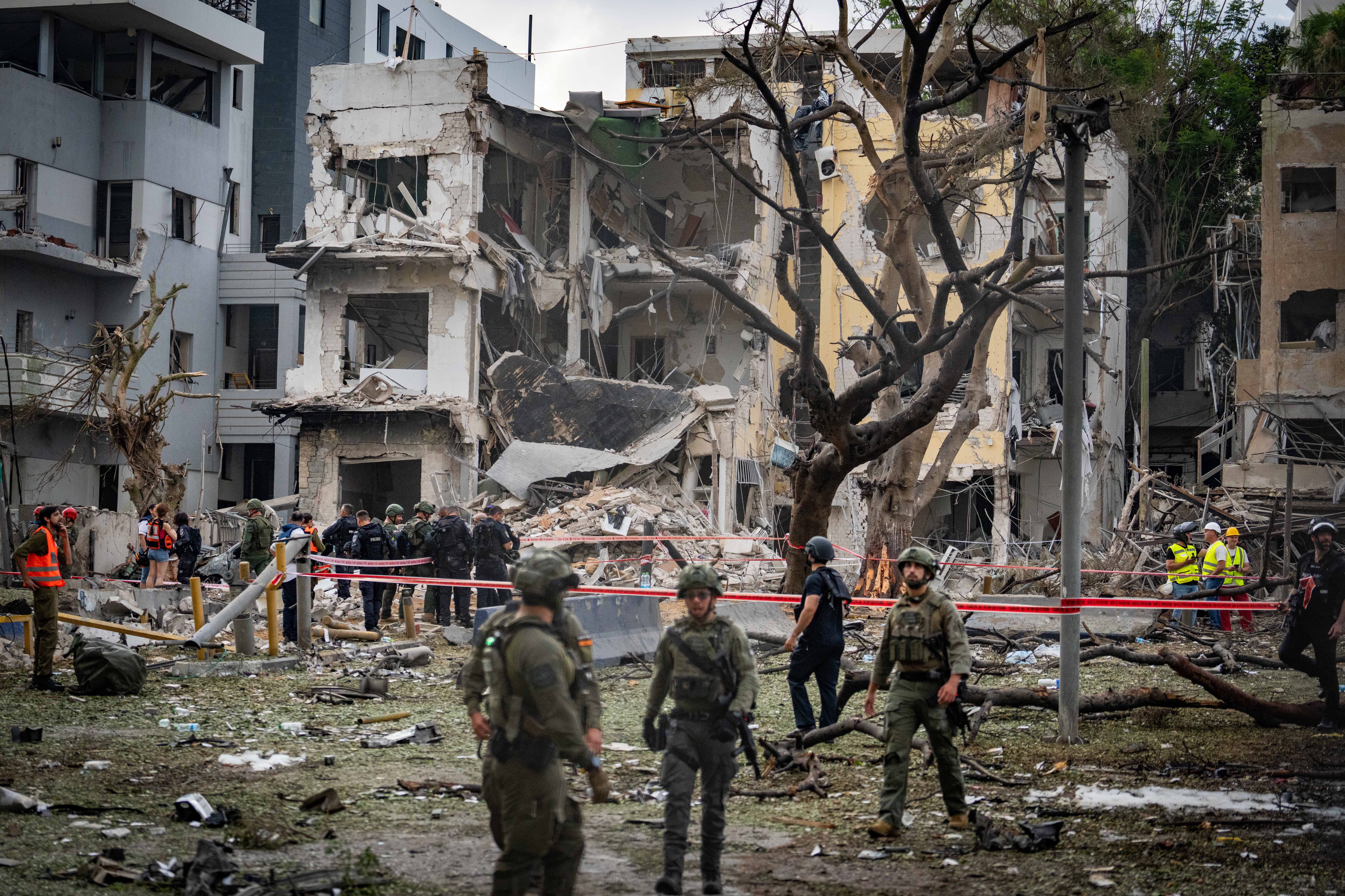 An Iranian ballistic missile impact site in Tel Aviv | Photo by Erik Marmor/Flash90.