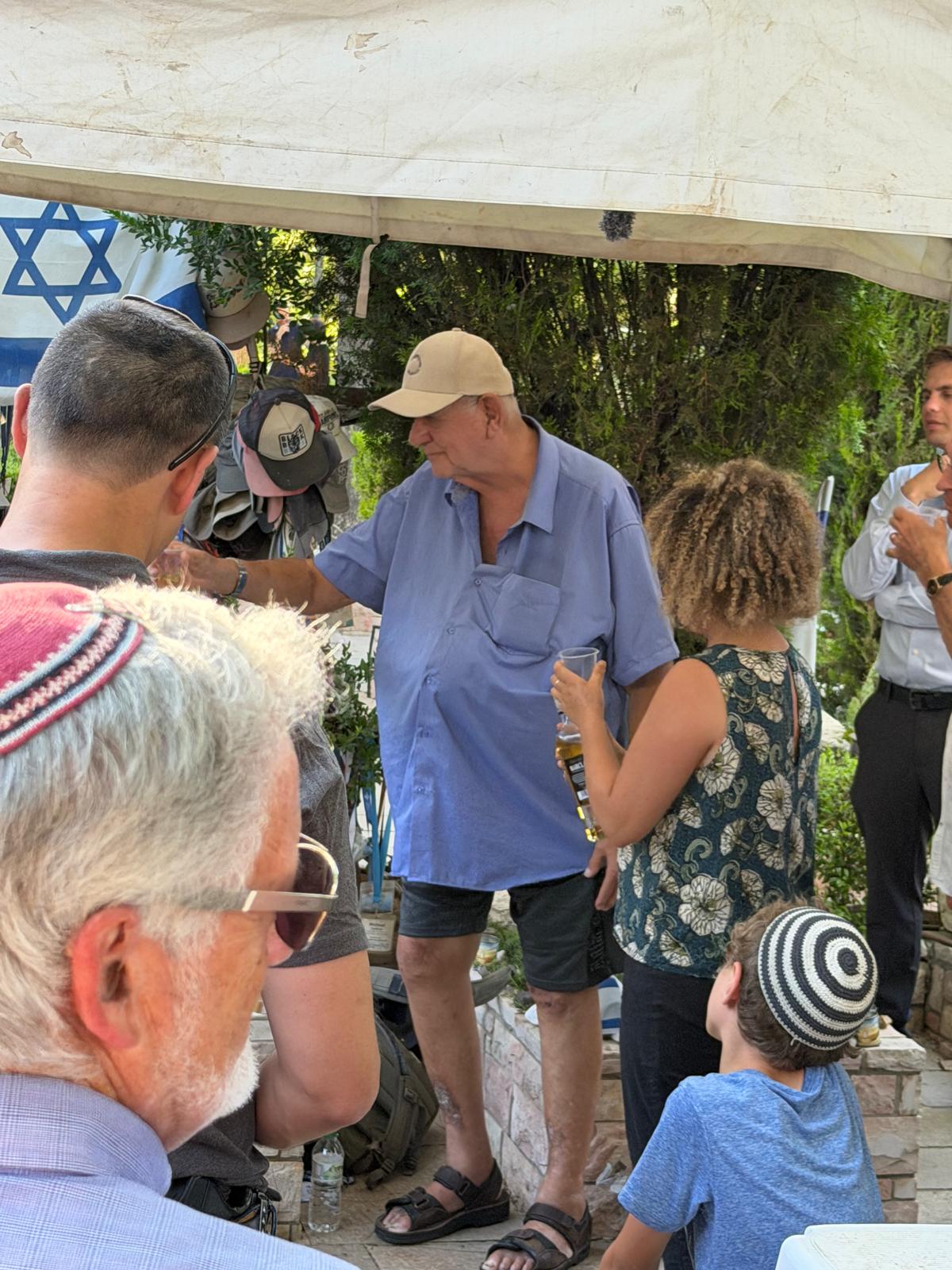 Tziki Aud, a close friend of Michael Levin and a co-founder of The Lone Soldier Center in Memory of Michael Levin, attends a ceremony marking the 20th anniversary of Levin’s death at Mount Herzl in Jerusalem, July 30, 2026. Credit: Courtesy.