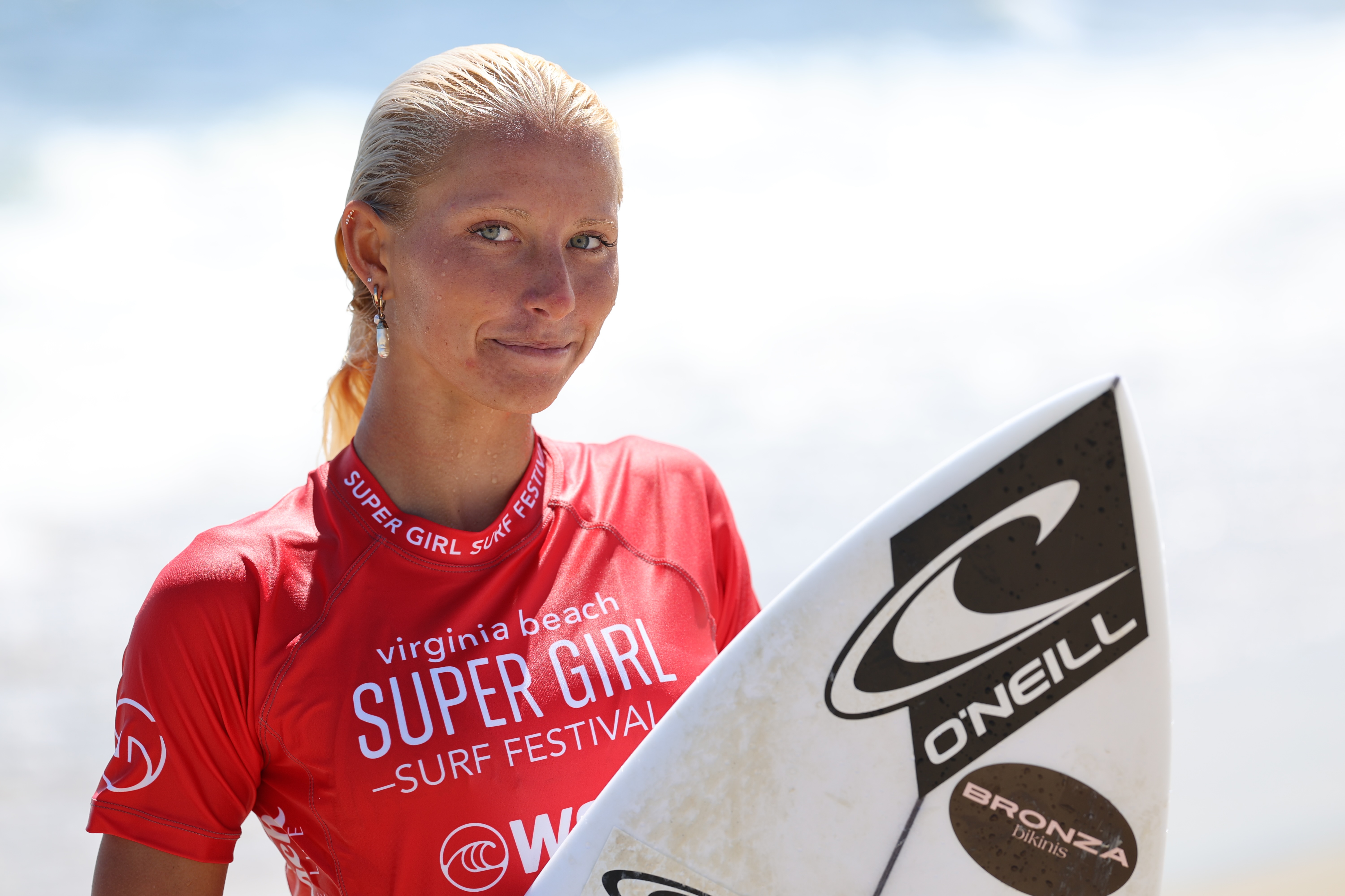 Kaikora Nauenberg at the Super Girl Surf Festival in Virginia Beach, Va., from Sept. 7-9, 2026. Photo by Bill Motchan.