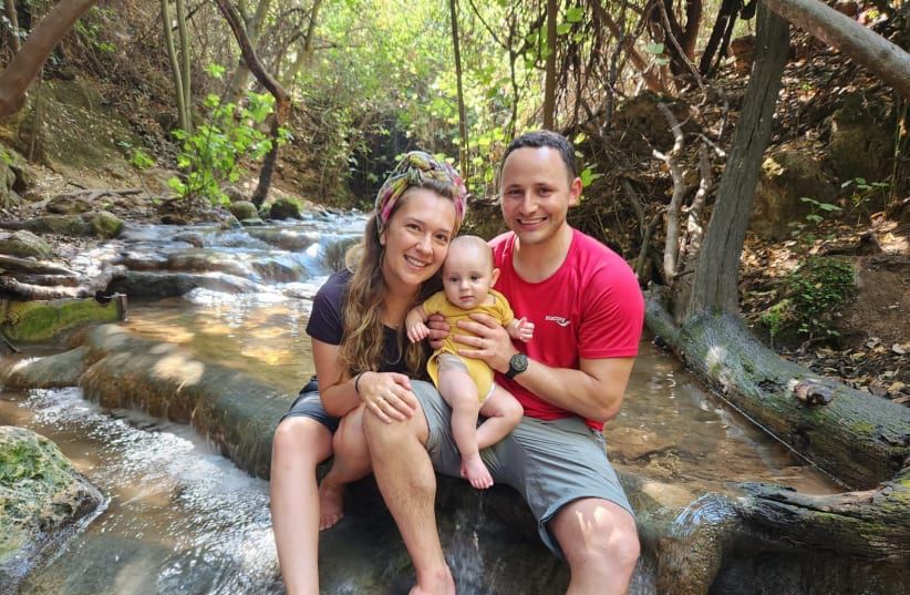 Anat and Maj. (res.) David Haim Meir with their son, Shaked, in 2023. David was killed fighting Hamas terrorists at Kibbutz Be’eri on Oct. 7. Courtesy of the Meir family.