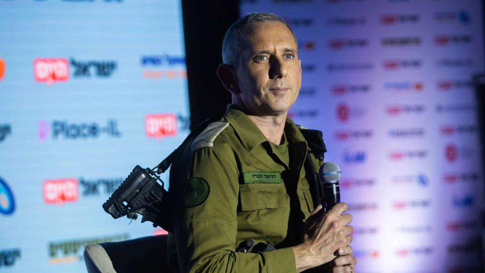 IDF Spokesperson Rear Adm. Daniel Hagari at the "Israel Hayom" conference in Ashkelon, April 16, 2024. Photo by Oren Ben Hakoon/Flash90.