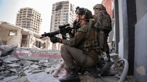 Israeli troops operating in the Hamas-ruled Gaza Strip, Nov. 16, 2023. Credit: IDF.