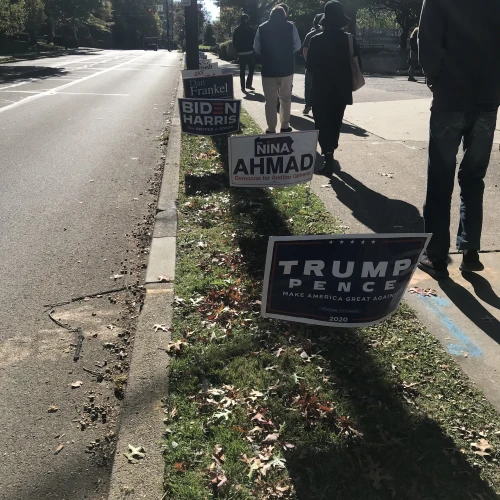 Rodef Shalom Congregation polling site in Pittsburgh, Pa. Photo by Heather Robinson.