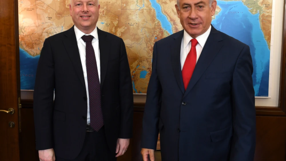 Israeli Prime Minister Benjamin Netanyahu with U.S. special envoy Jason Greenblatt at the Prime Minister's Office in Jerusalem on July 12, 2017. Photo by Matty Stern/U.S. Embassy Tel Aviv.