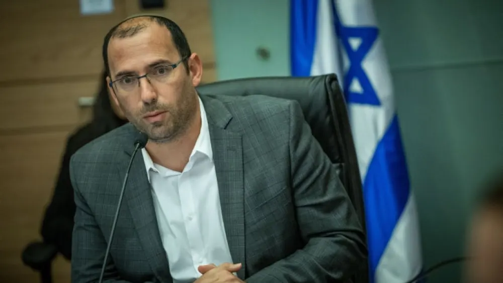 MK Simcha Rotman, Head of the Constitution, Law and Justice Committee leads a Committee meeting on the planned judicial reform, at the Knesset, the Israeli Parliament in Jerusalem on July 11, 2023. Photo by Yonatan Sindel/Flash90 *** Local Caption *** ???? ???? ????? ???? ???? ???? ???? ??? ?????? ?????? ??????