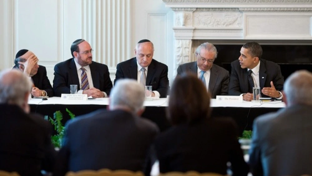 U.S. President Barack Obama meets with leaders of the Conference of Presidents of Major American Jewish Organizations in the State Dining Room of the White House on March 1, 2011. Credit: Official White House Photo by Pete Souza.