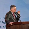 Israeli Foreign Minister Gideon Sa'ar addressing the International Holocaust Remembrance Alliance conference in Jerusalem on Tuesday.