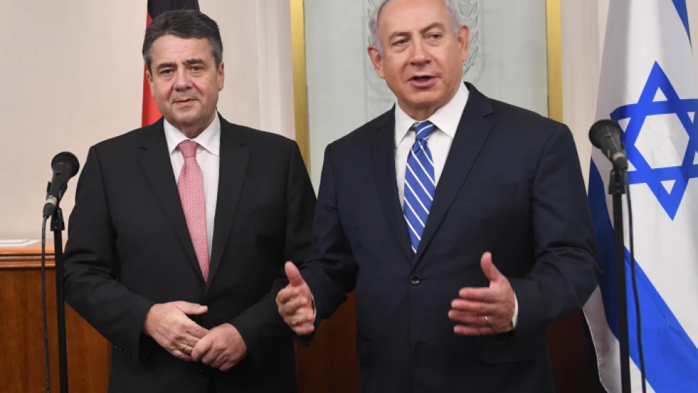 Israeli Prime Minister Benjamin Netanyahu meets with German Foreign Minister Sigmar Gabriel at Prime Minister office in Jerusalem, on January 31, 2018. Photo by Kobi Gideon/GPO
