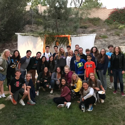 Congregation Beth Am in San Diego, Calif. Youth Department's recent “sukkah hop.” Courtesy.