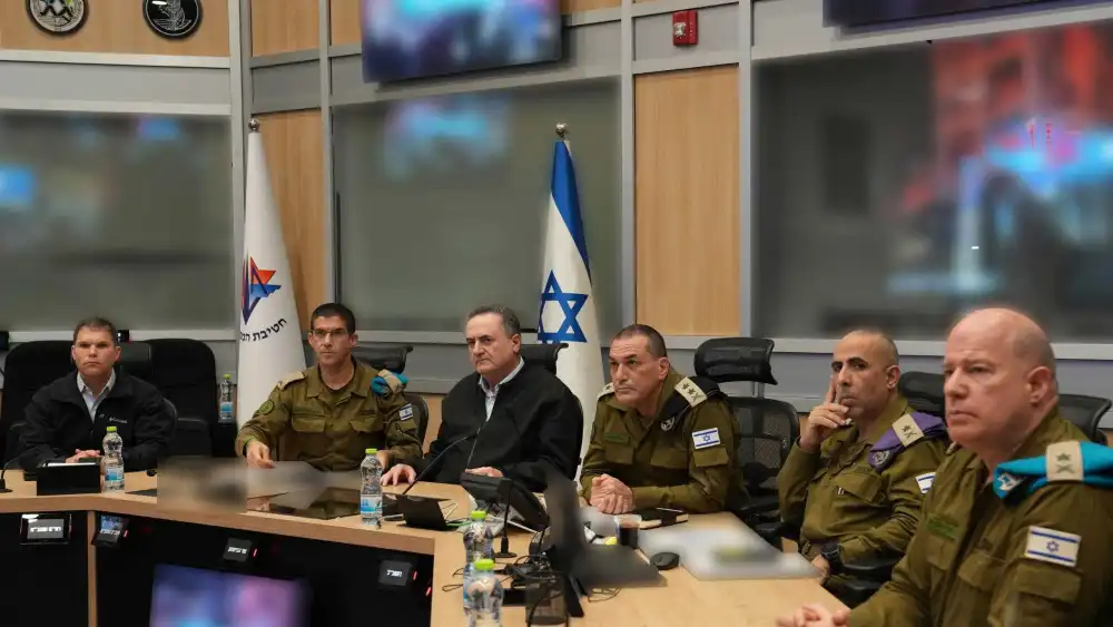 Israeli Defense Minister Israel Katz takes part in a situational assessment of IDF progress in Lebanon, March 22, 2026. Photo by Elad Malka/MoD.