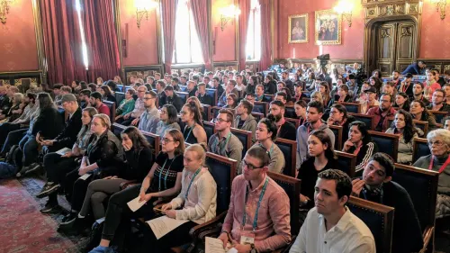 Participants of the first-ever “Emerging Leadership Conference,” an initiative of the International “March of the Living” program launched in response to a rise in global anti-Semitism, May 1, 2019. Credit: International March of the Living.