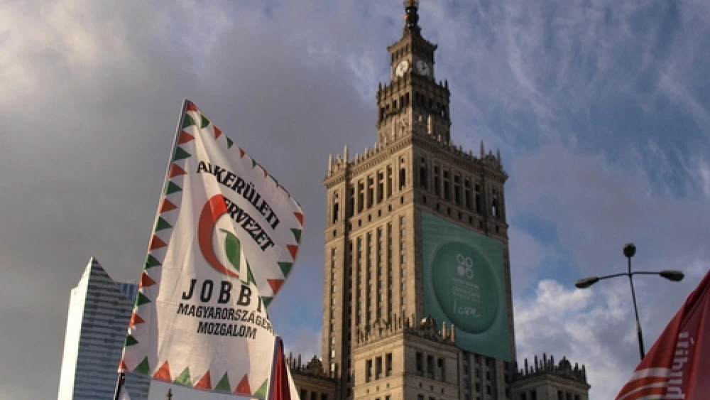 Click photo to download. Caption: A Jobbik march in October 2013. Credit: Wiktor Baron via Wikimedia Commons.