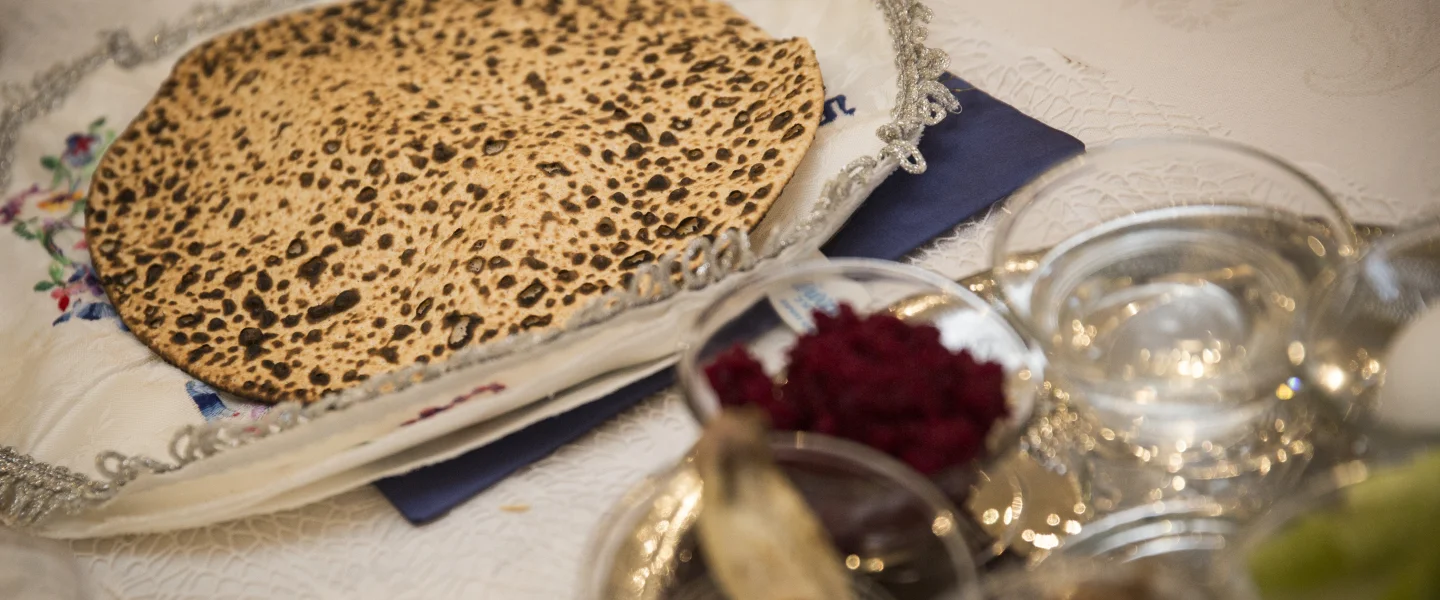 A Passover seder dinner table on the eve of the Jewish holiday. Photo by Hadas Parush/Flash90.