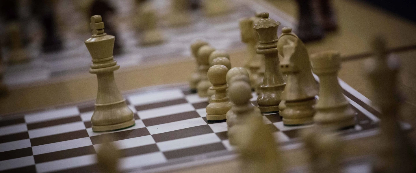 A chess board is seen in a chess tournament held at the Knesset. Photo by Hadas Parush/Flash90.