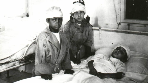 Wounded boys from the Hebron Massacre in 1929