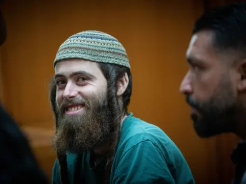 Elisha Yered arrives for a hearing at the Supreme Court in Jerusalem, Aug. 9, 2023. Photo by Yonatan Sindel/Flash90.