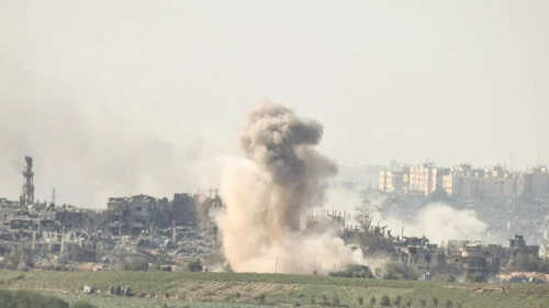 An Israel airstrike on a terrorist position in the northern Gaza Strip, Nov. 4, 2023. Photo by Kobi Richter/TPS.