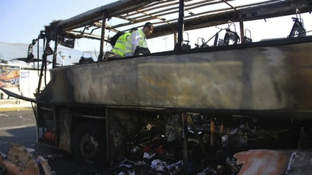 Israeli emergency rescue team members are seen in the area of the terrorist attack in Burgas, Bulgaria, on July 19, 2012. The attack, carried out a day before, claimed the lives of seven people, five of them Israelis, and left 34 wounded, two of them seriously. Photo: Dano Monkotovic/Flash90.