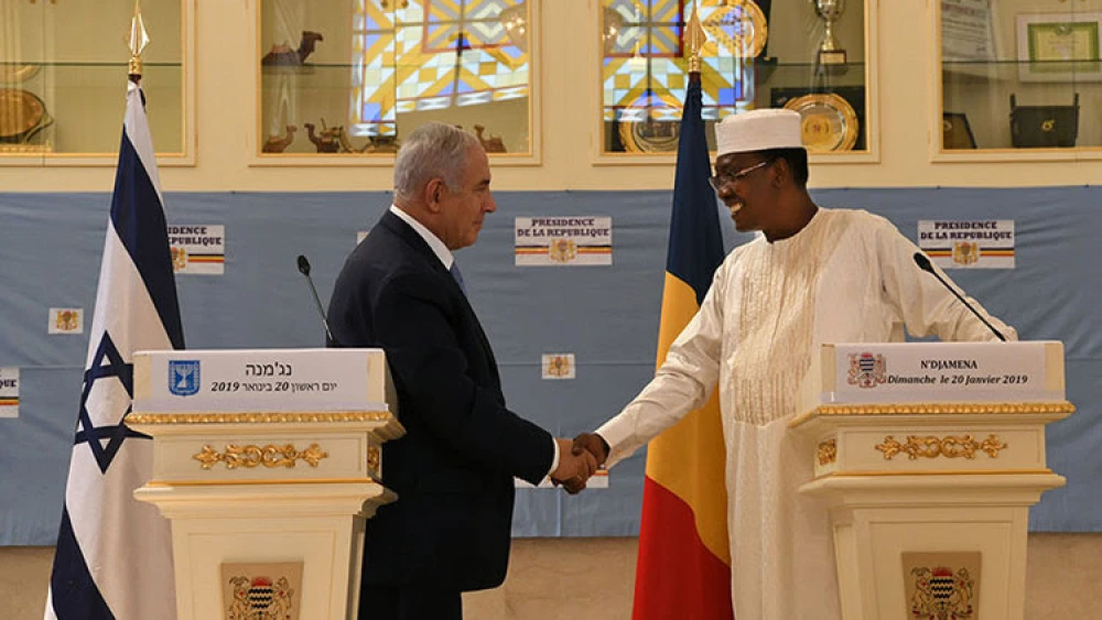 Israeli Prime Minister Benjamin Netanyahu and Chad President Idriss Déby at the Presidential Palace in Ndjamena, Jan. 20, 2019. Credit: GPO/Kobi Gideon.