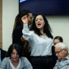 MK Naama Lazimi during a Knesset Finance Committee meeting in the Knesset, the Israeli parliament in Jerusalem, Dec. 31, 2024. Photo by Chaim Goldberg/Flash90.