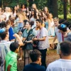 Jewish Agency summer shaliach leading Shabbat singing during summer 2023. Credit: Photo by Omer Shabtay