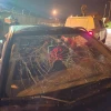 An Israeli vehicle damaged from a bombing attack in northern Samaria, Feb. 19, 2024. Credit: Samaria Regional Council.