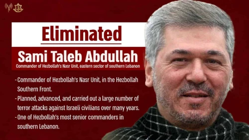 An Israeli airstrike in Southern Lebanon killed Sami Taleb Abdullah, commander of the terrorist group's Nasr Unit, June 10, 2024. Credit: IDF.