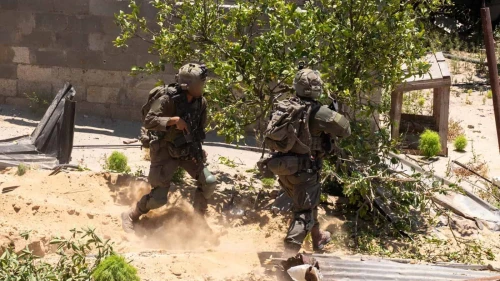 Israeli soldiers operate in the Gaza Strip during the IDF’s “Gideon’s Chariots” campaign, May 2025. Credit: IDF Spokesperson’s Unit.