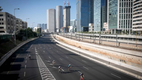Empty streets in Tel Aviv, on Yom Kippur, Oct. 12, 2024. Photo by Miriam Alster/Flash 90.