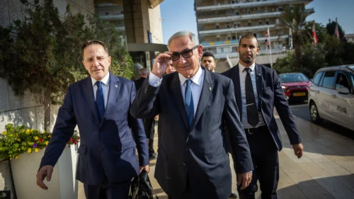 Likud Party chairman MK Benjamin Netanyahu, after coalition talks at a Jerusalem hotel, Nov. 6, 2022. Photo by Yonatan Sindel/Flash90.