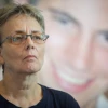Leah Goldin, the mother of Lt. Hadar Goldin, whose remains are being held by Hamas in the Gaza Strip, attends a press conference, Aug. 5, 2018. Photo by Hadas Parush/Flash90.