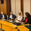 Jewish businessman Eitan Neishlos (second from left) and Emirati strategist Amjad Tahad (second from right) meet with Australian Israel Parliamentary Group Senators Debra O'Neill and David Fawcett in Canberra, Australia, Nov. 5, 2024. Credit: Courtesy.