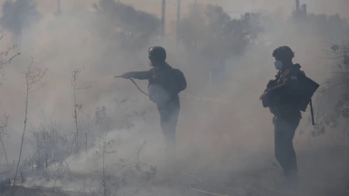 Rockets launched from Lebanon into Northern Israel hit the moshav of Dalton, Northern Israel. Oct. 29, 2024. Photo by David Cohen/Flash90.