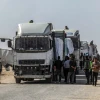 Aid supplies enter Gaza through the Rafah Crossing with Egypt, Feb. 1, 2026. Photo by Abed Rahim Khatib/Flash90.