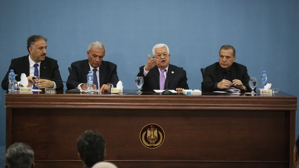 Palestinian Authority leader Mahmoud Abbas speaks during a meeting with journalists in the West Bank city of Ramallah on July 3, 2019. Photo by Flash90.