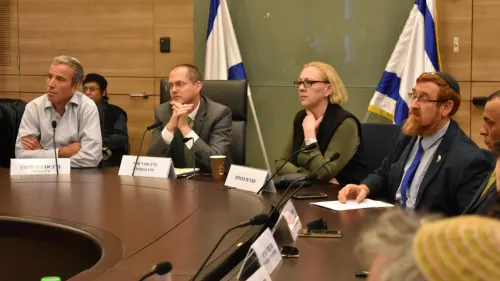 From left: Knesset members Elazar Stern, Oded Forer, Yulia Malinovsky and Yehudah Glick. Credit: Adi Yossef.
