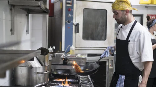 Inside the kitchen at the Liliyot restaurant in Tel Aviv. Credit: Liliyot.