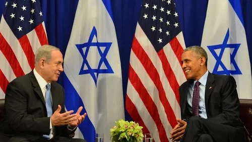 Israel's Prime Minister Benjamin Netanyahu and U.S. President Barak Obama meet in New York City just days after signing the U.S.-Israel aid deal. Credit: Getty Images.