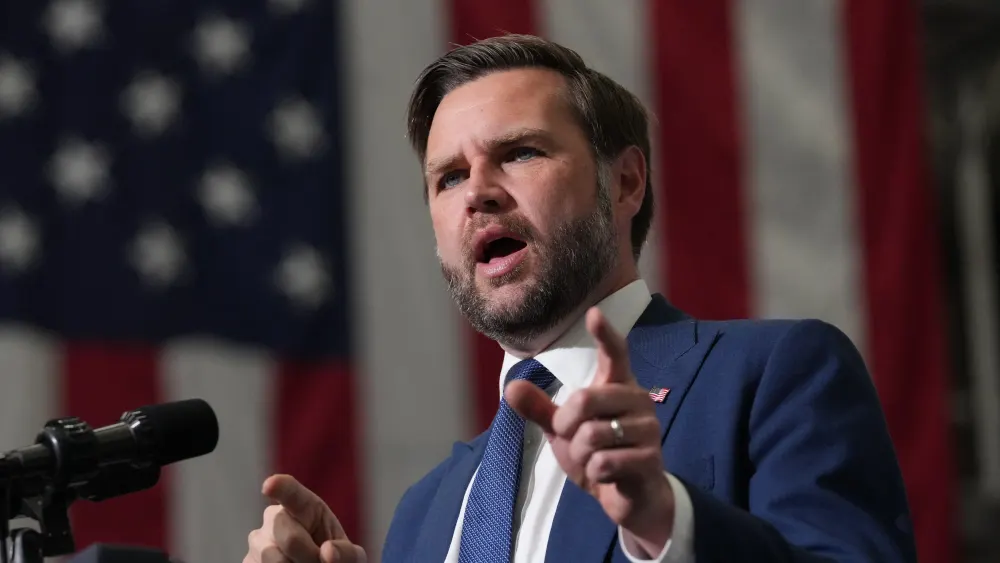 U.S. Vice President JD Vance delivers remarks on the administration's work to combat fraud, in Milwaukee, Wis., on July 8, 2026. Credit: Mark Schiefelbein/POOL/AFP via Getty Images.