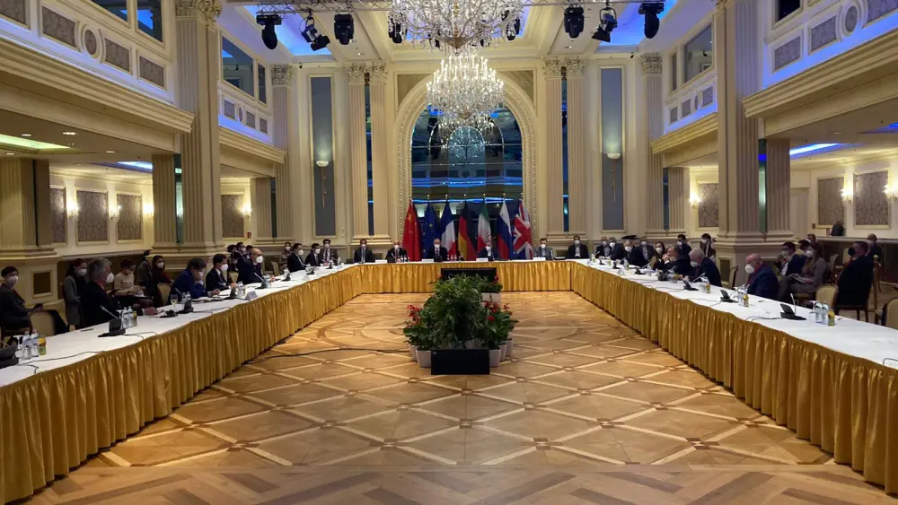 Negotiators meet in Vienna to discuss the Iran nuclear deal, May 2021. Source: Enrique Mora/European External Action Service/Twitter.