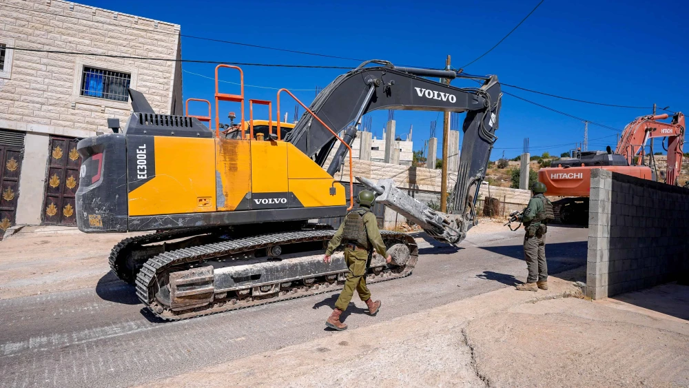 Israeli engineering work in the village of Duma in Samaria, July 30, 2024. Credit: Flash90.