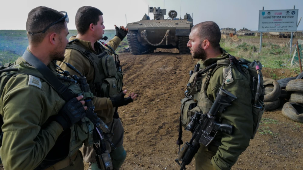 The Israeli Combat Engineering Corps prepare for a joint military exercise with Armored and Givati forces on the Golan Heights, Jan. 10, 2023. Photo by Michael Giladi/Flash90.