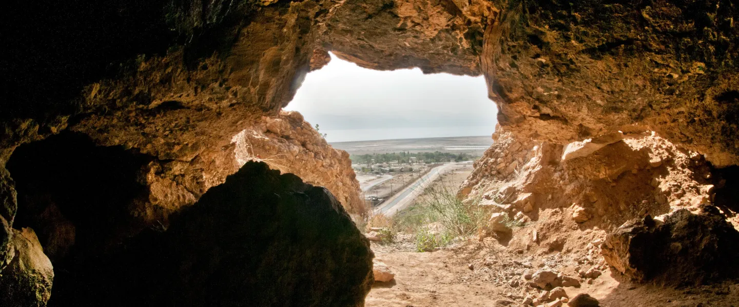 Inside Cave 11, Qumran. Credit: Shai Halevi, Courtesy of Israel Antiquities Authority.