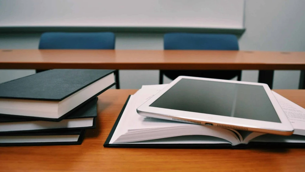 Classroom, Books, Tablet, School