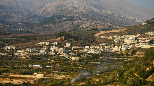 Smoke rises from an open after rockets fired from Lebanon into Israel, Mount Dov, Oct. 14, 2023. Photo by Michael Giladi/Flash90.