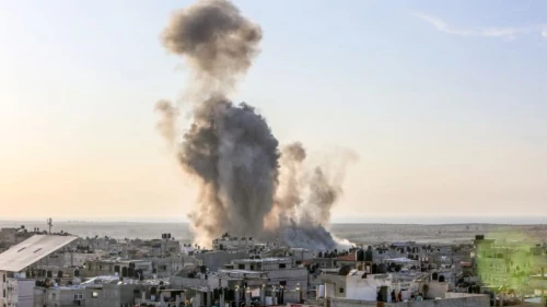 The aftermath of an Israeli airstrike on Rafah in the southern Gaza Strip, Oct. 31, 2023. Photo by Abed Rahim Khatib/Flash90.