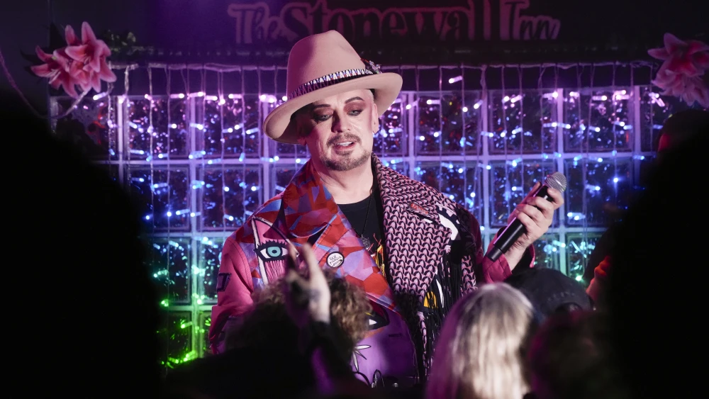 Boy George kicks off PRIDE week with at surprise popup DJ set at Stonewall Inn in New York City on June 20, 2026. Photo by Astrida Valigorsky/Getty Images.