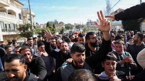 The funeral of Palestinian-American Tawfic Abdel Jabbar, who was killed during a clash in Samaria, in Al-Mazra'a Ash-Sharqiya near Ramallah, Jan. 20, 2024. Credit: Flash90.
