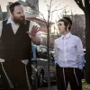 Chassidic father Menashe and his son, Rieven, in the film “Menashe.” Credit: Federica Valabrega.