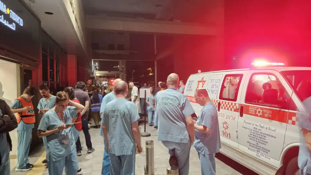 An Israeli ambulance outside a hospital. Credit: Clalit-Beilinson Hospital.